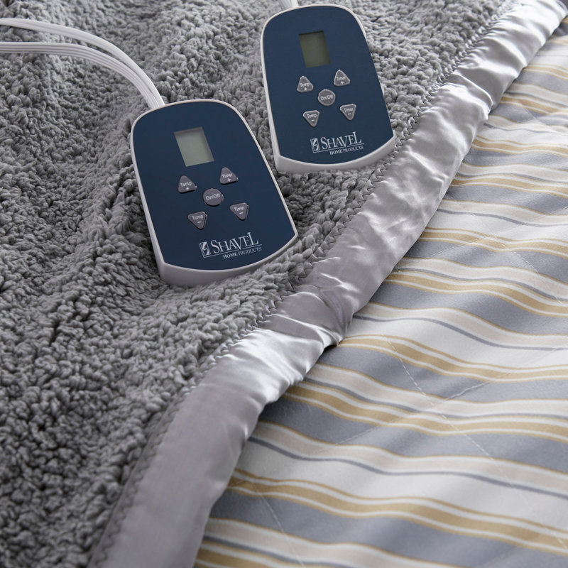 Couverture électrique en sherpa Micro Flannel®, Grand, Rayures métro