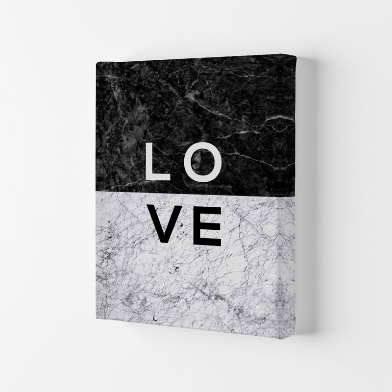 Love Marble - Print, 59.4cm H x 42cm W x 4cm D, Wrapped Canvas