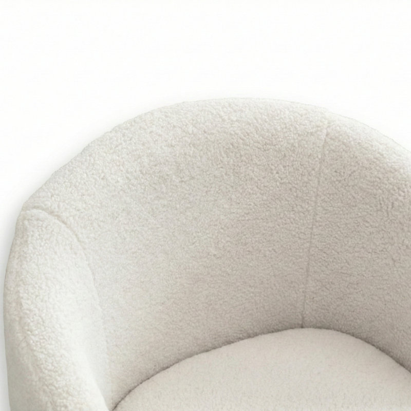 Teddy Fabric Swivel Accent Armchair Barrel Chair, Beige