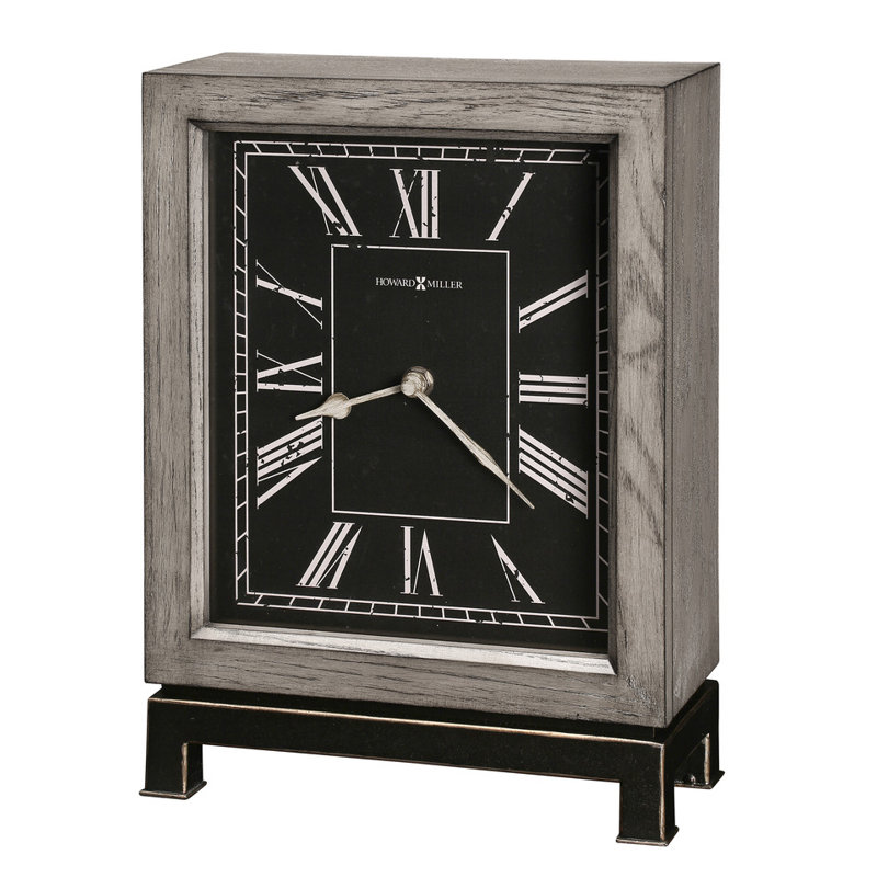 Merrick Modern & Contemporary Analogue Quartz Movement / Crystal Tabletop Clock in Grey