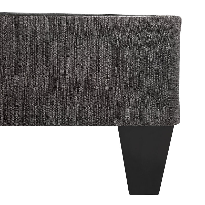 SpeedyBase 13 po Lit plateforme tapissier gris foncé, Très grand simple