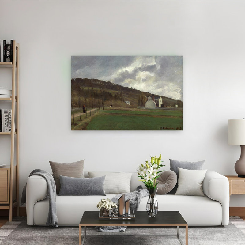 The Banks Of The Marne In Winter, 1866 Impressionist Abstract Contemporary Winter Architecture Wall Art Print - Print