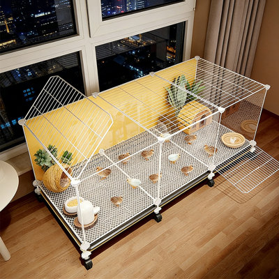 Grande cage transparente pour poussins et cailles, avec roulettes, cage d'intérieur avec tiroirs amovibles, habitat pour petits animaux de 104 cm (41 pouces) pour poussins