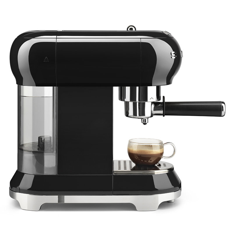 SMEG 50's Retro Style Aesthetic Espresso Coffee Machine, Black