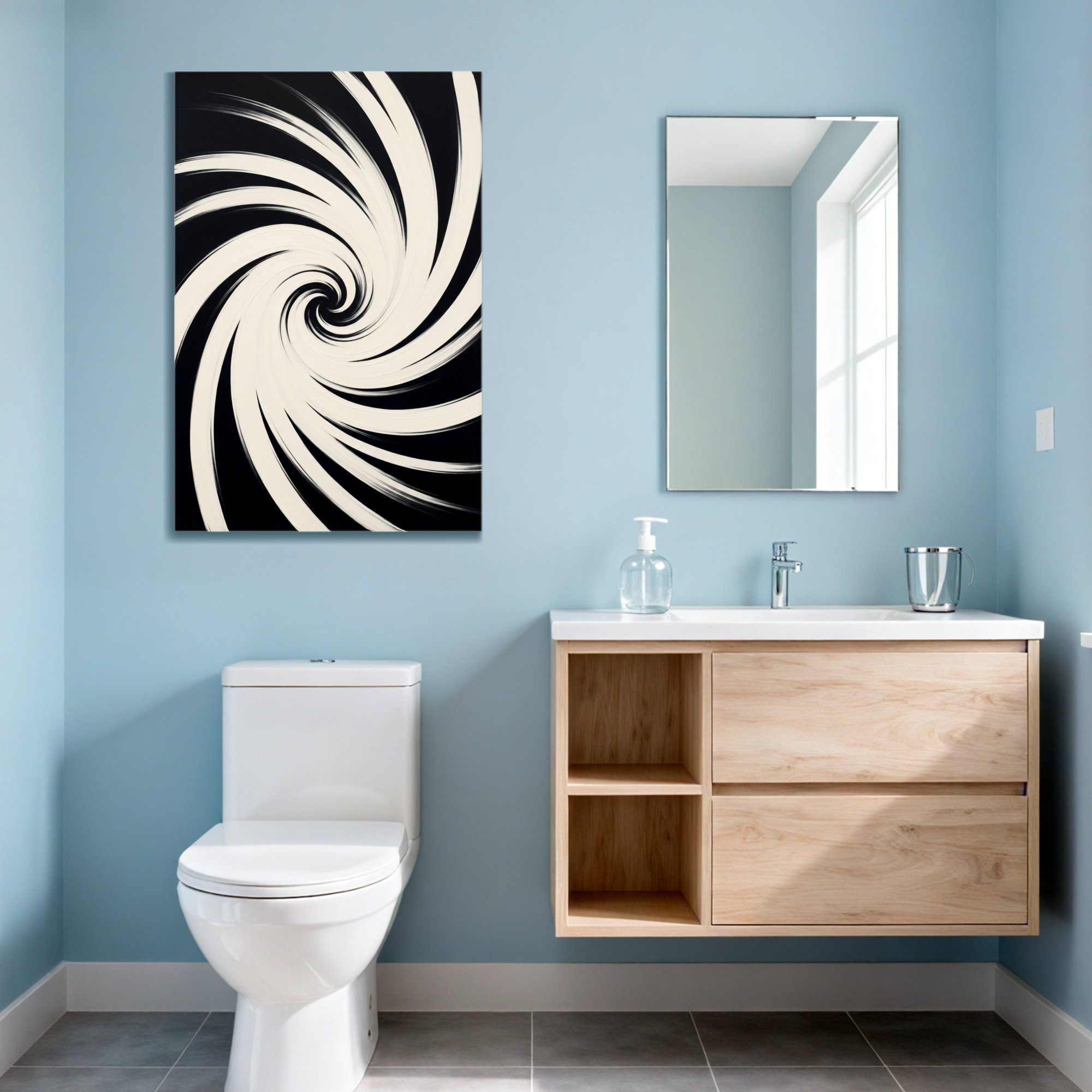 Wrought Studio™ Fashion Spiral Pattern Black And White Art Print | Wayfair
