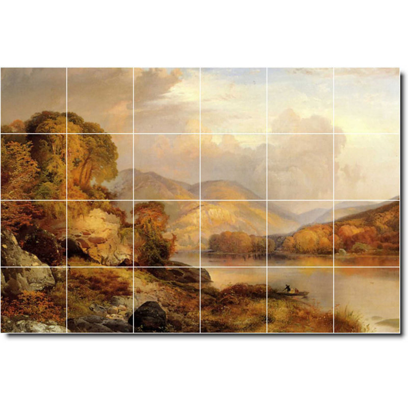 Carreau de céramique décorative 36 po x 24 po 6 po x 6 po, Paysage 06328