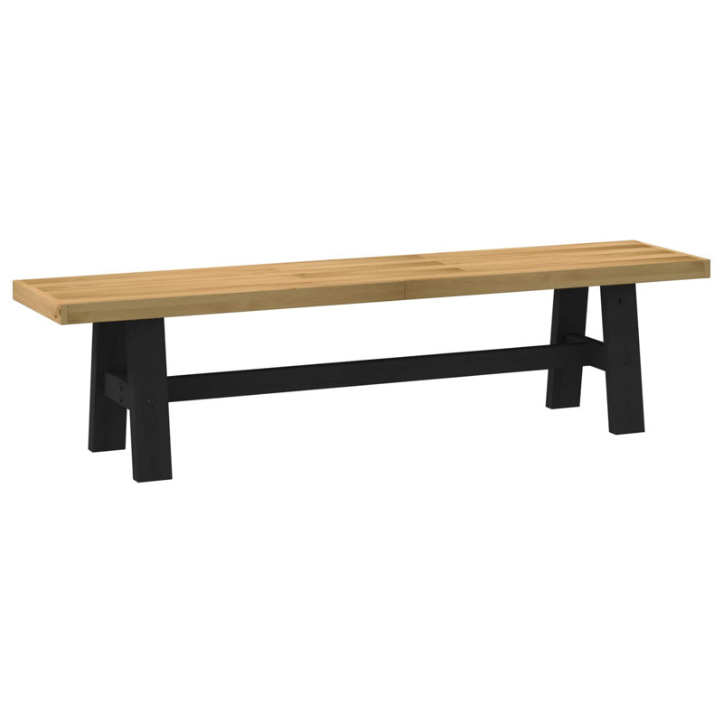 Solid Wood Bench, 45 cm H x 160 cm L x 41 cm D, Natural