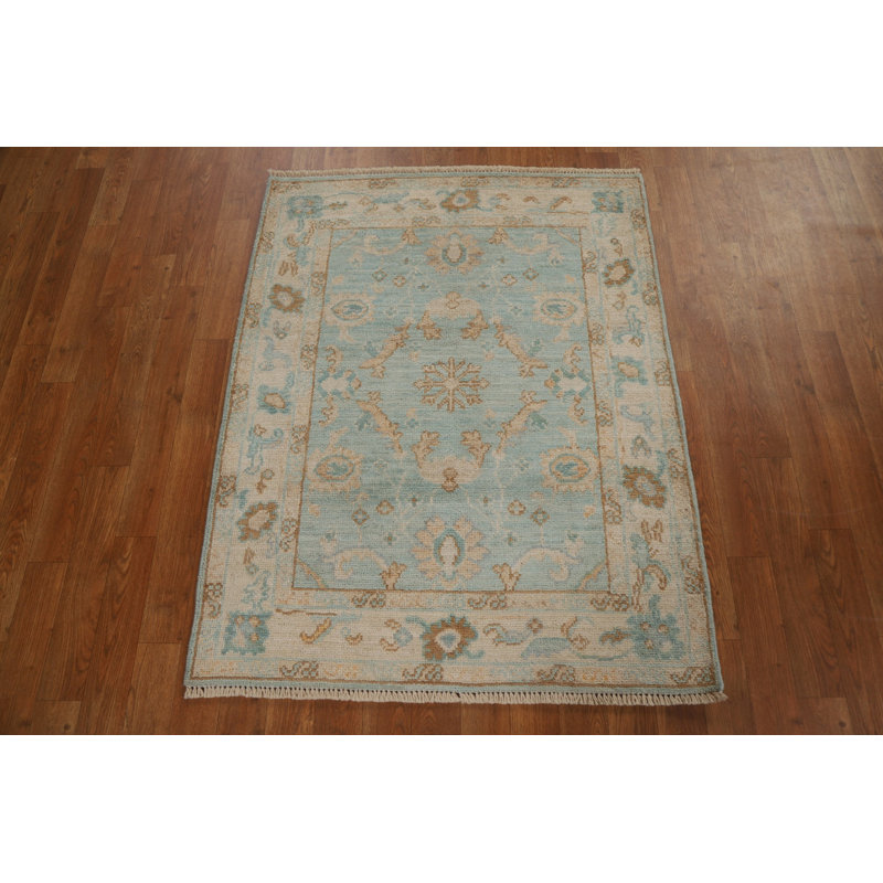 Muted Wool Oushak Oriental Area Rug 3x4