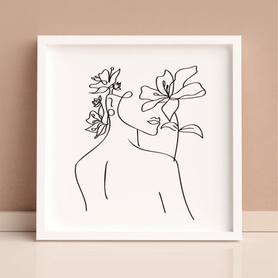 Floral Lady One Line - Print on Plastic / Acrylic