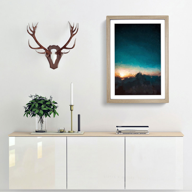 Stars Above California - Picture Frame Graphic Art Print, 48cm H x 36cm W x 2cm D, Oak Framed
