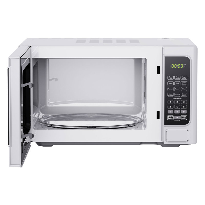 Black+Decker 1000 Watt 1.1 Cubic Feet Countertop Table Microwave Oven, White