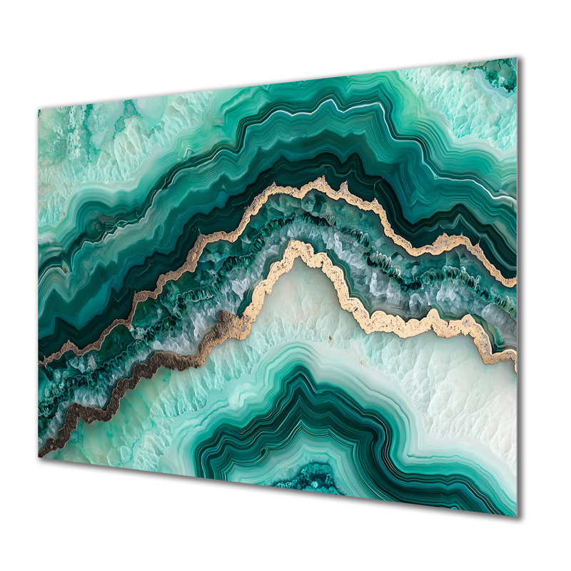 Agate Dream River X - art mural en pierre géode, impression traditionnelle en métal, 12" H x 20" W x 0.84" D