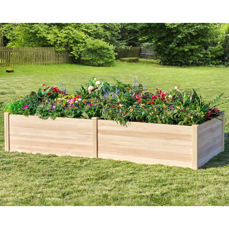 Lit de jardin surélevé en bois fait à la main