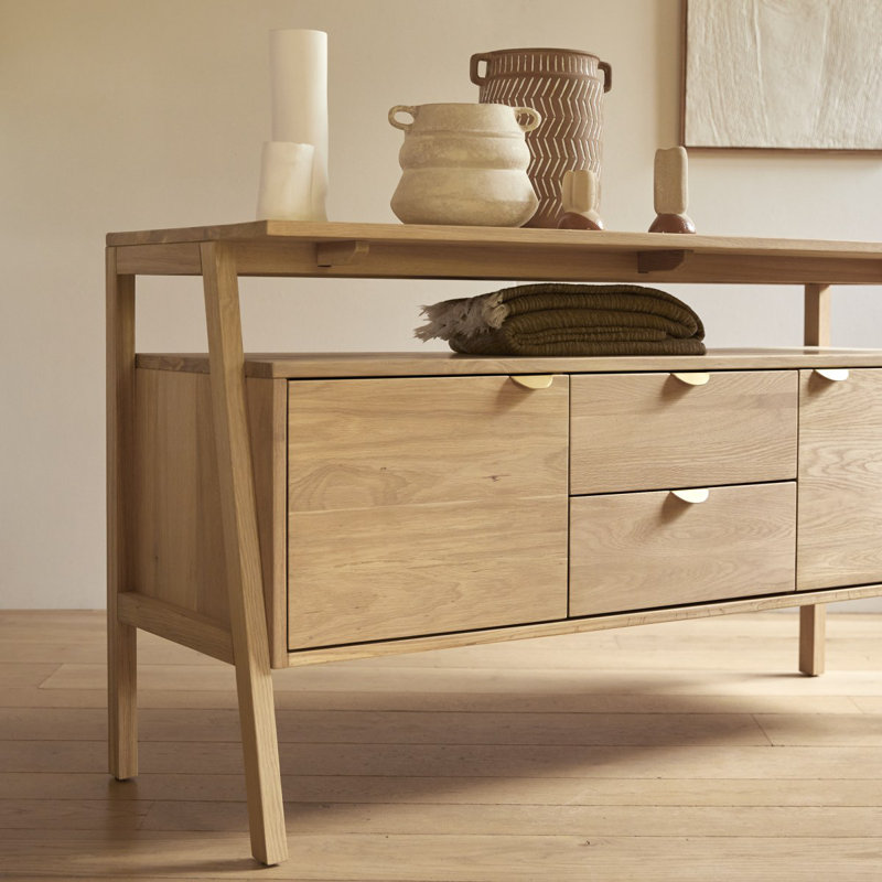 Pola 55.12'' W Solid Wood Sideboard