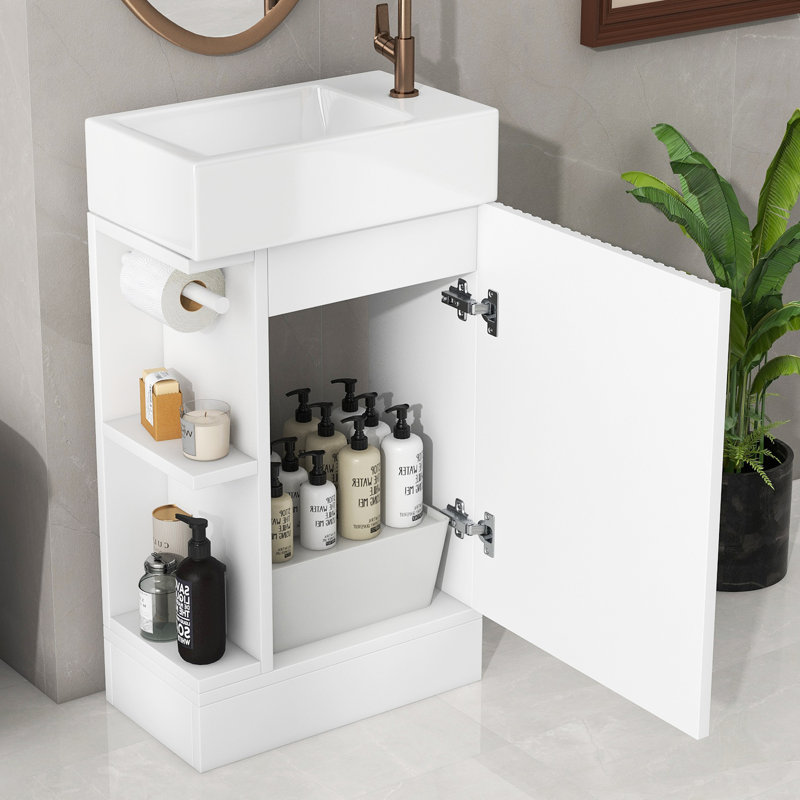 18.6'' Single Bathroom Vanity with Ceramic Top