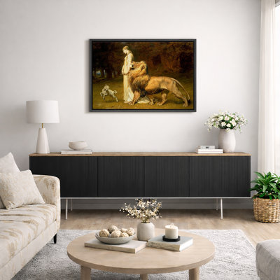 «Una and the Lion», art du salon, estampe numérique sur toile encadrée.