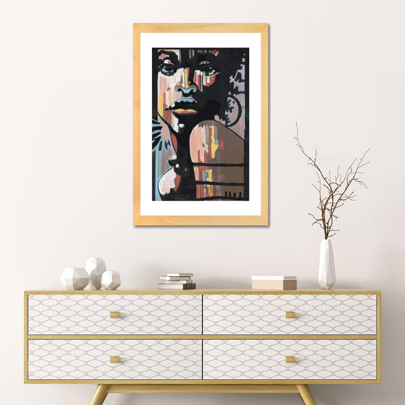 «Jazz in the Dark» par Fernan Mora - reproduction imprimée, Blanc, H 24 po x l 16 po x P 1 po, Toile avec cadre en bois beige