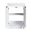 Meuble-lavabo autoportant de 48 po avec lavabo en résine et 2 armoires de rangement, portes à fermeture douce
