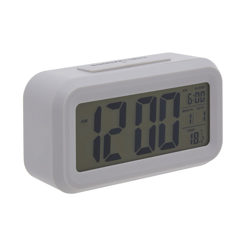 Digital Electric Alarm Tabletop Clock, Grey