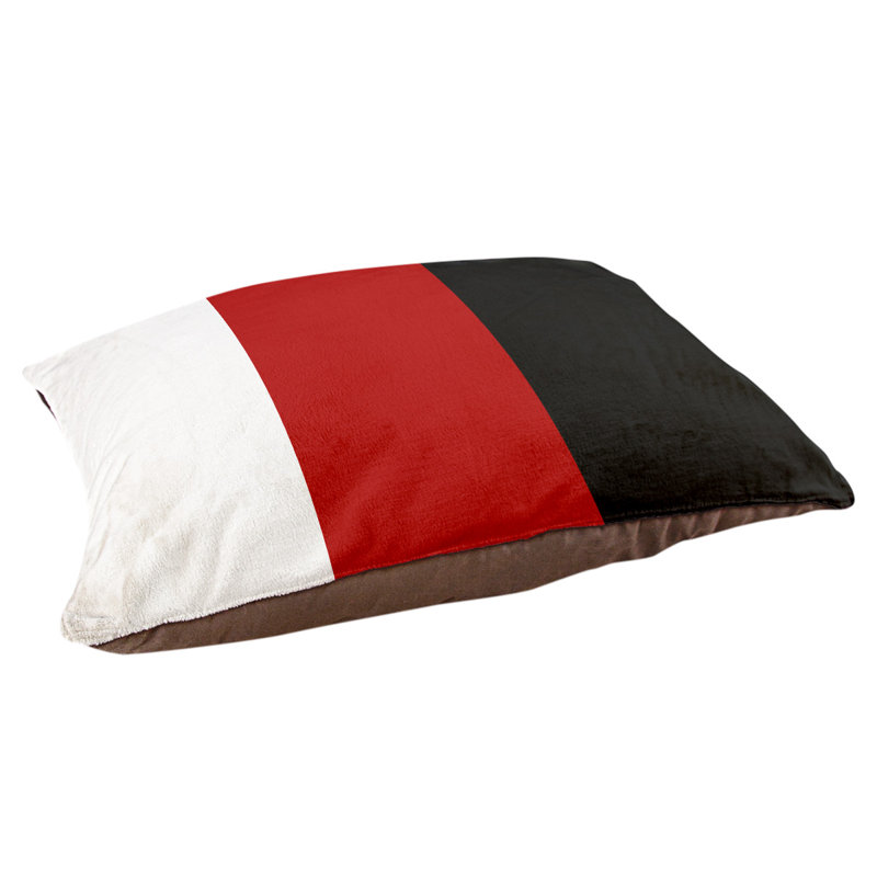 Coussin Louisville, Milieu rouge / noir, Petit (l 28 po x P 18 po x H 6 po)