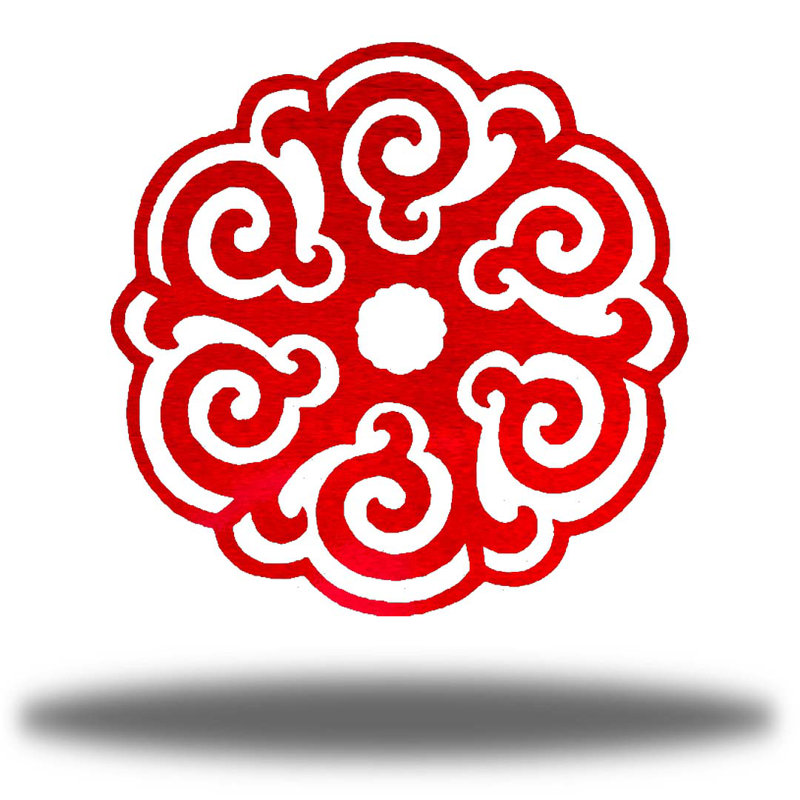 Décoration murale en métal Power Mandala, Rouge, H 24 po x l 24 po x P 0,06 po