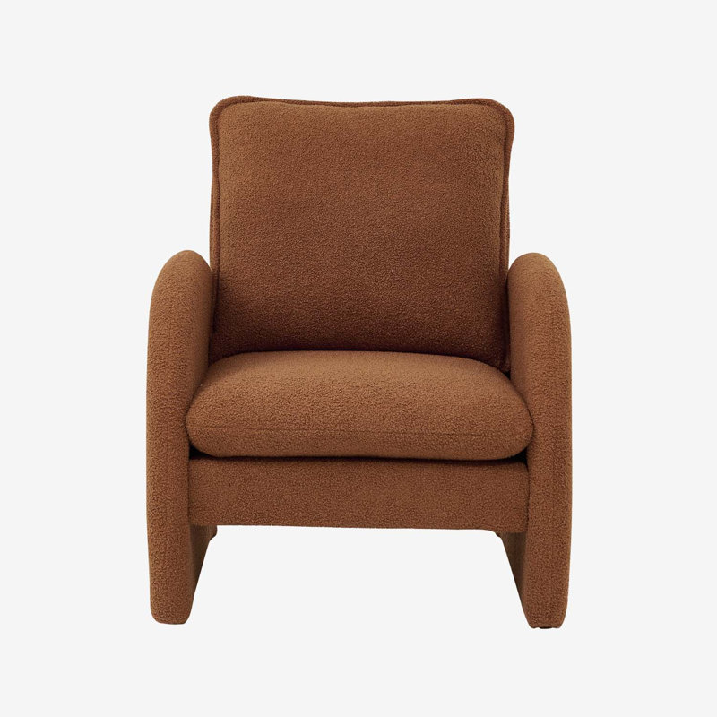 Sherpa Upholstered Armchair, Gray Sherpa