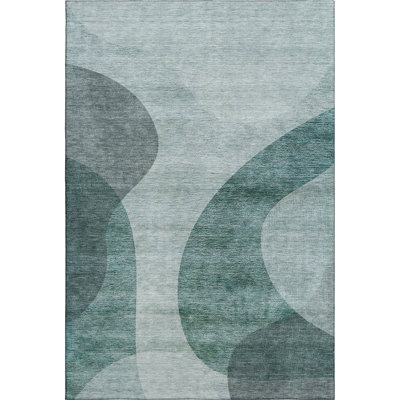 Premium Machine Washable Arnette Green Rug