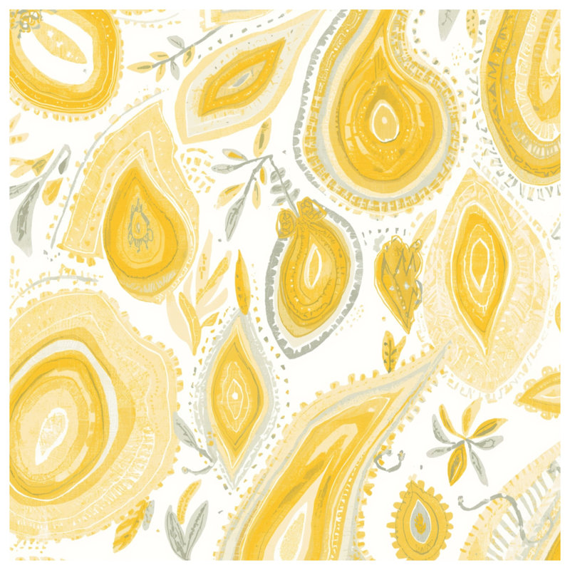 Yellow Paisley Pattern Quilted Bedspread All Sizes, Twin