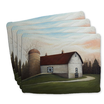 Braided Polyester Placemats Set of 4 - White Barn Home Decor
