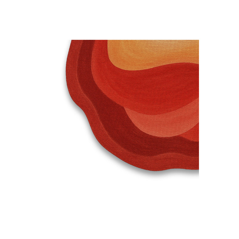Tapis tissé à motif abstrait rouge Mosso, 4'7" x 6'7"