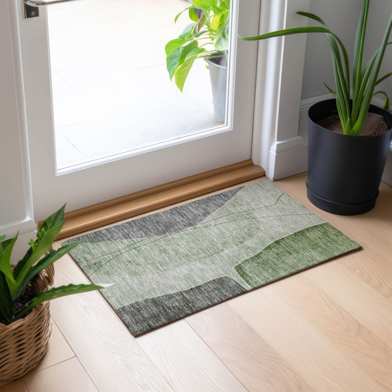 Tapis intérieur / extérieur Cherylleigh avec envers antidérapant, Rectangle 1 pi 8 po x 2 pi 6 po