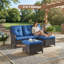 Ensemble de 2 repose-pieds en rotin avec coussins amovibles en osier pour patio-2143425279-2145596457
