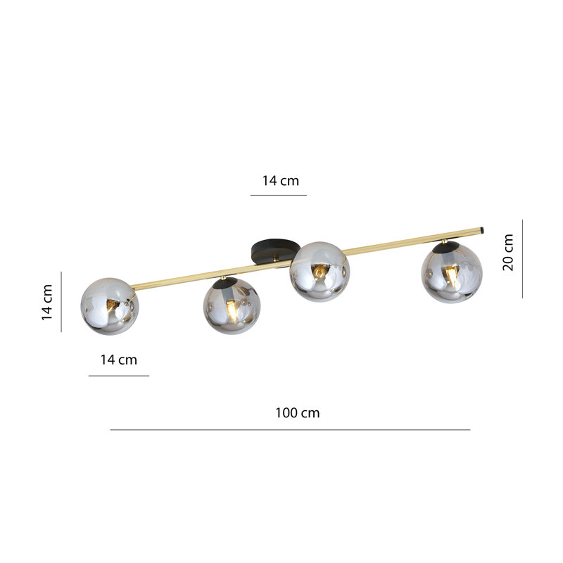 Woehler 4 - Light Dome Chandelier, Black, Grey