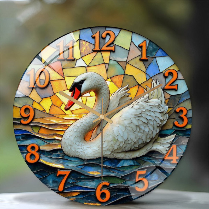 Horloge murale Swan, horloge murale 12 po