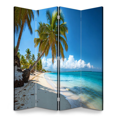 Paravent 4 panneaux pliant Royal Tropical Beach