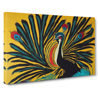 Peacock Painting Abstract - Wrapped Canvas
