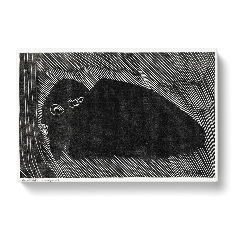 Lying Bison by Samuel De Mesquita - Wrapped Canvas, 40cm H x 60cm W x 3cm D