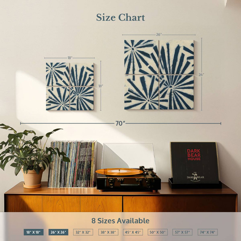 Signaux indigo V, H 18 po x l 18 po