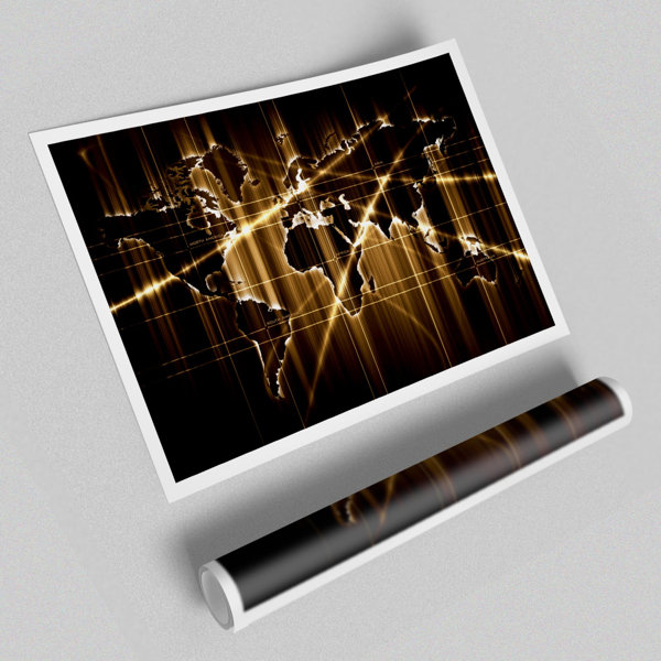 East Urban Home World Map - No Frame Print | Wayfair.co.uk