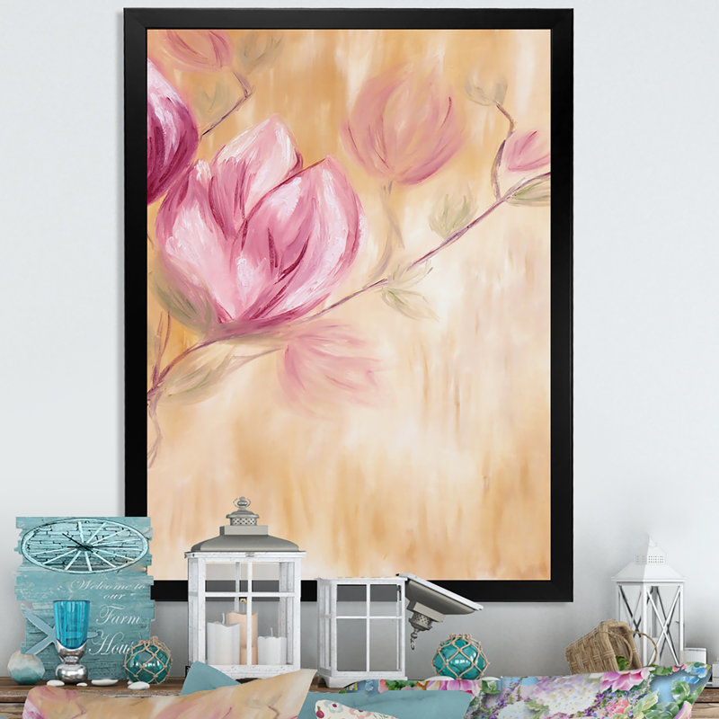 Peinture du printemps magnolia - reproduction d'art sur toile traditionnelle, H 20 po x l 12 po x P 1,5 po