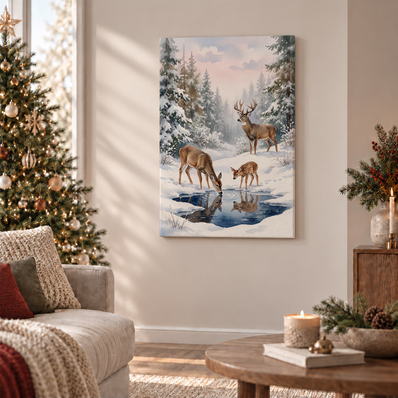 Art mural sur toile, "Deer", H 24 po x l 16 po