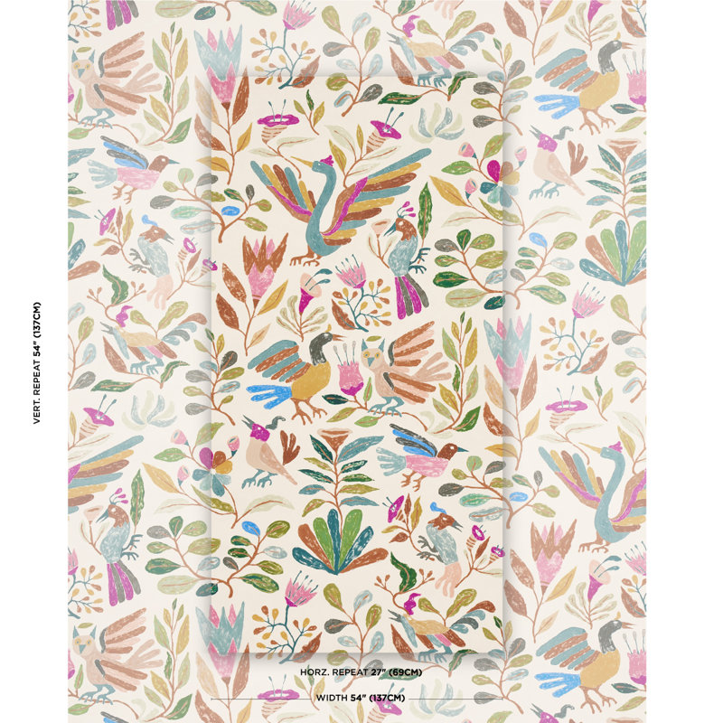 Papier peint Schumacher x Abel Macias, Brun / vert