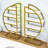 Alsobrook 4 Tiers Round Open Bookshelf with Metal Frame for Office