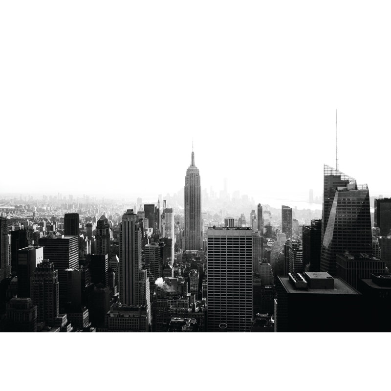 New York City Buildiings In Black In White - Wrapped Canvas Art Prints, 30cm H x 46cm W