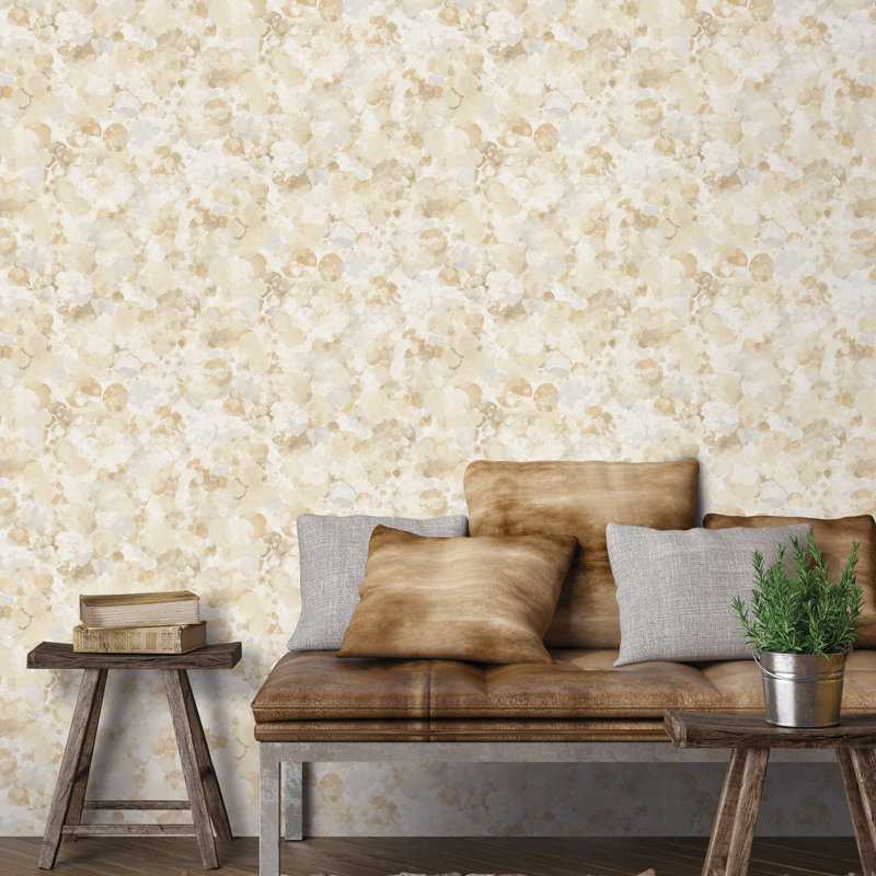 Rouleau de papier peint L 33 pi x l 21 po Atmosphere Bubble Up Design, Ocre