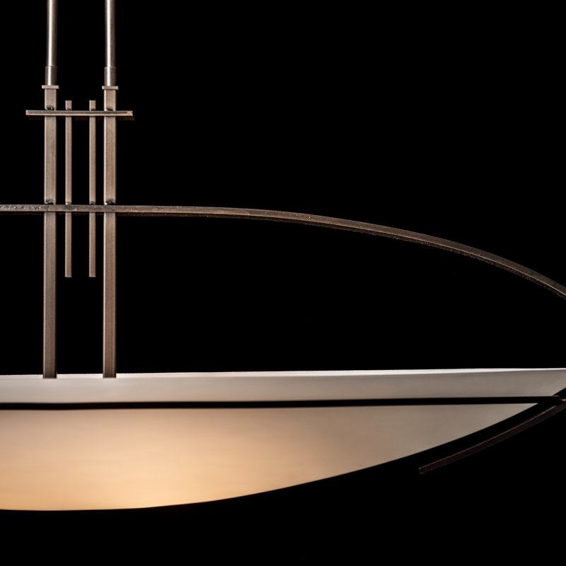 Mackintosh 2 - Light Bowl Pendant, Dark Smoke, 17.3" H x 41" W x 13.8" D