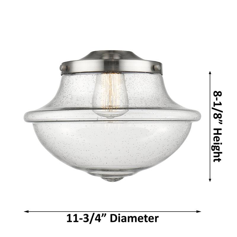 Luminaire suspendu simple à 1 lumière Grourke, Laiton antique, Bullé