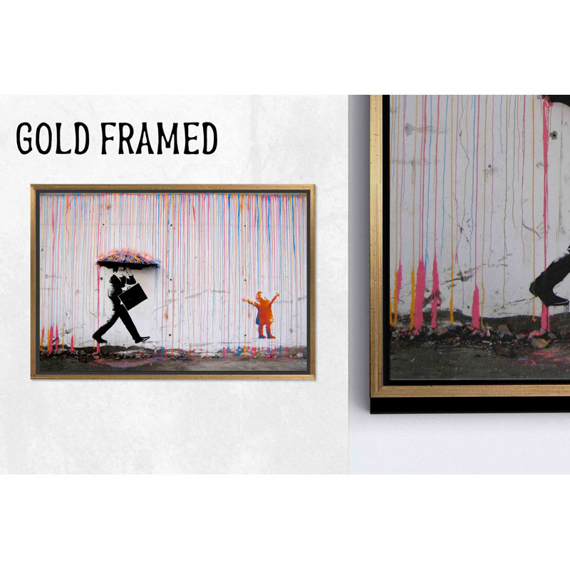 «Banksy Rainy Day», art mural sur toile, décor urbain graffiti, 59,1 po H x 82,7 po l