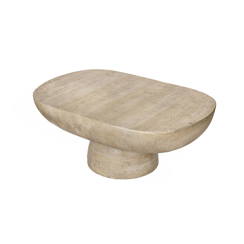 Oval Coffee Table With Rounded Pedestal Base