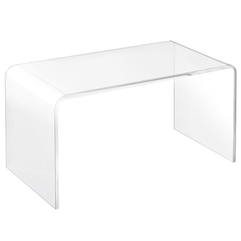 Table basse rectangulaire en acrylique de 32 mm de long avec chute d'eau de 15 mm d'épaisseur (table basse uniquement, sans les chaises)